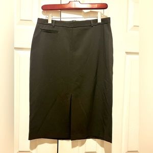 Club Monaco 90s vintage black stretch wool pencil skirt, sz 8